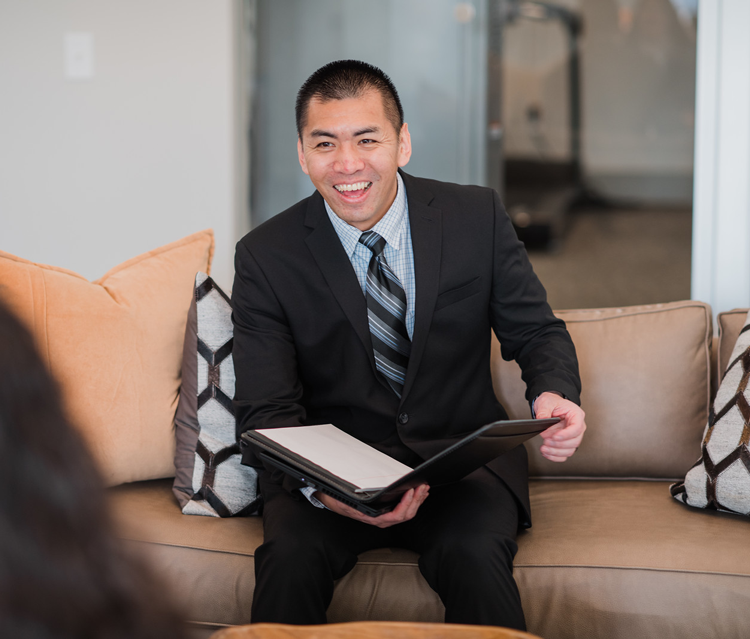 student with padfolio